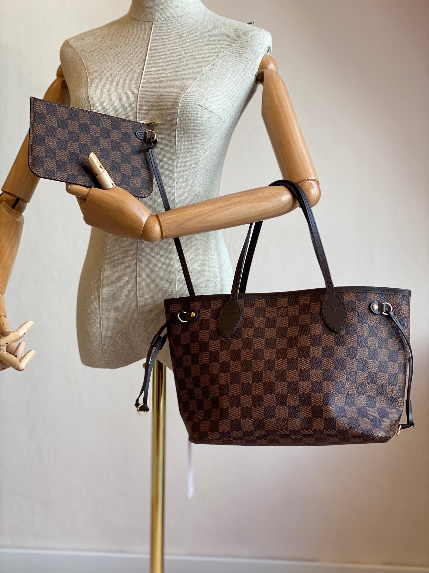 LOUIS VUITTON Neverfull PM Damier ebene mit Pochette - Clutch & Macarons - Chip - Clutch & Macarons - 