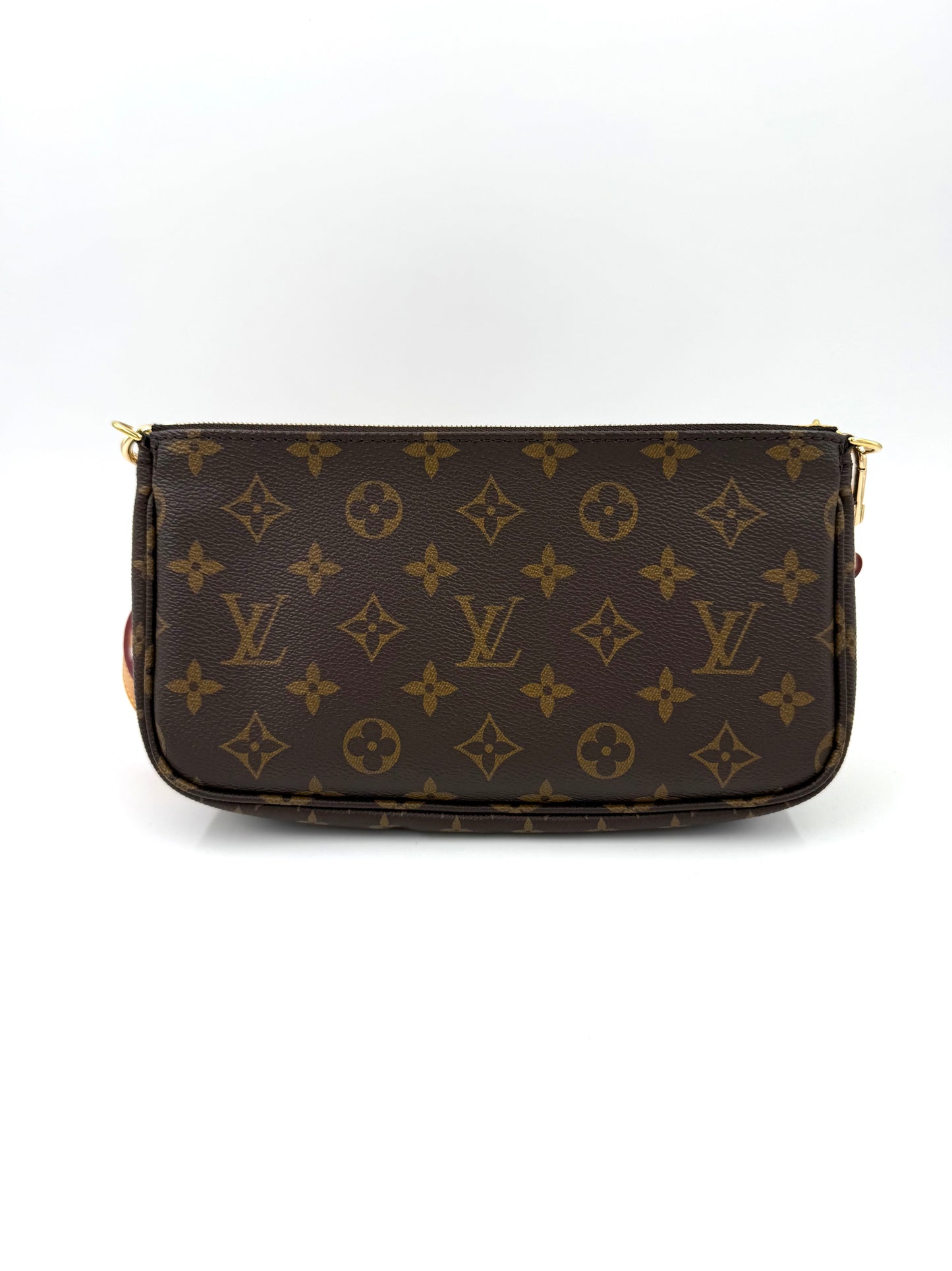 LOUIS VUITTON Multi Pochette Monogram Canvas in Braun mit klassischem Monogramm, elegante Designer Handtasche Second Hand.