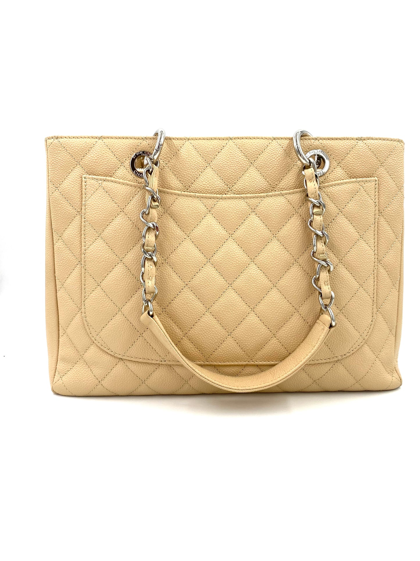 CHANEL Femme grande beige Caviarleder