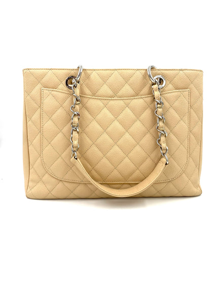 CHANEL Femme grande beige Caviarleder