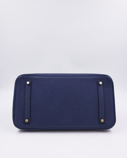 HERMÈS Birkin 35 Togo Blue Navy GHW, dunkelblaue Designerhandtasche