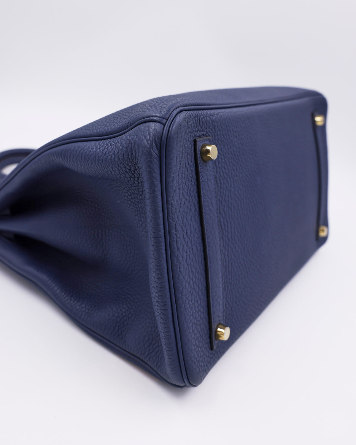 HERMÈS Birkin 35 Togo Blue Navy GHW, dunkelblaue Designerhandtasche aus Togo-Leder