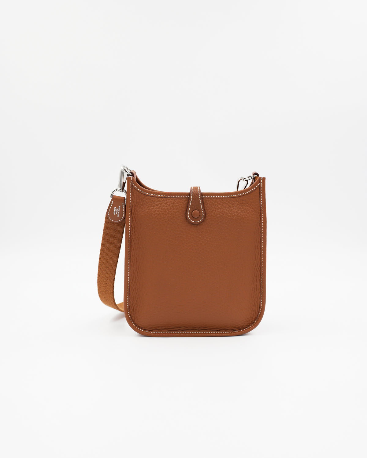 HERMÈS Evelyne 16 Clemence gold PHW, braune Designerhandtasche mit Schulterriemen