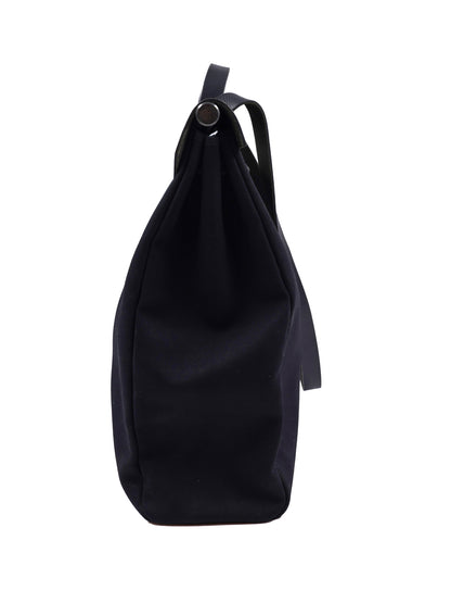 HERMÈS Herbag 39 Messenger schwarz PHW, schwarze Designerhandtasche aus zweiter Hand