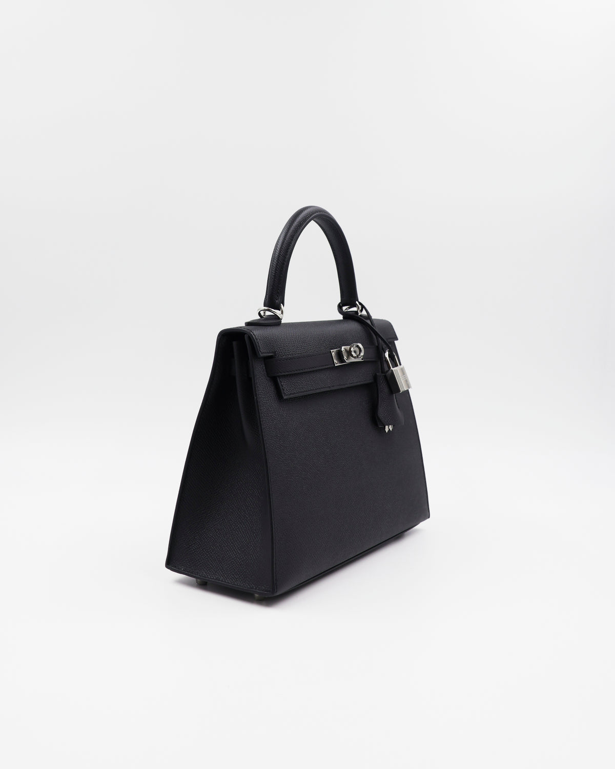 HERMÈS Kelly 25 Sellier Epsom schwarz PHW schwarze Designerhandtasche