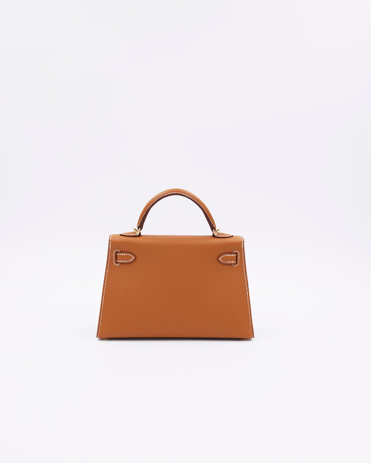 HERMÈS Mini Kelly Sellier Epsom Gold GHW braune Designerhandtasche