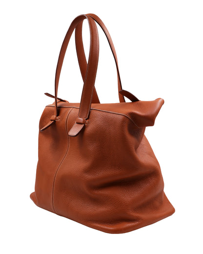 HERMÈS Thar GM Clemence Gold braune Designerhandtasche aus hochwertigem Leder