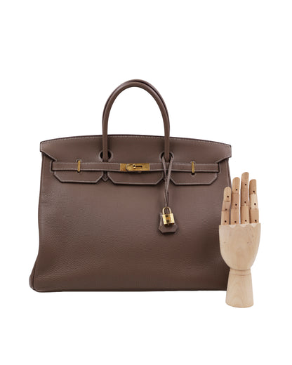HERMÈS Birkin 40 Togo Etoupe GHW