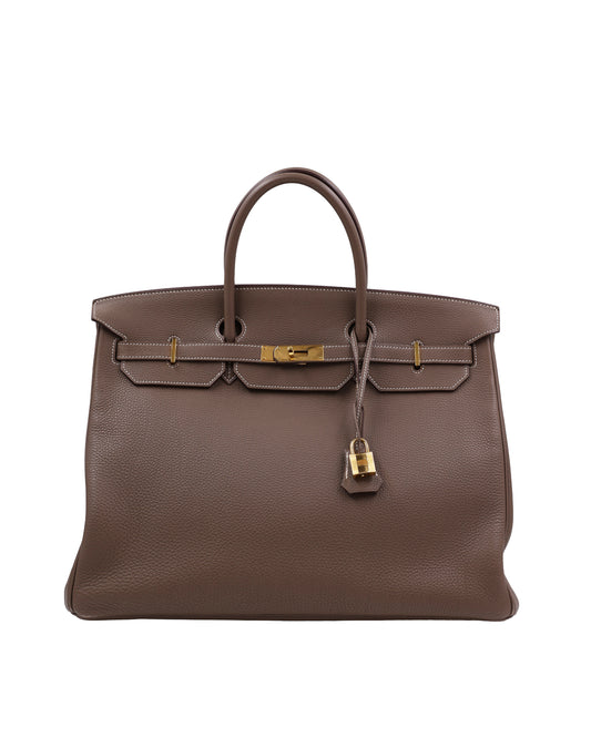HERMÈS Birkin 40 Togo Etoupe GHW