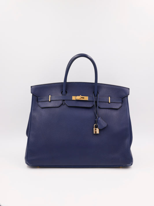 HERMÈS Birkin 40 Togo dunkelblau GHW