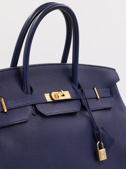 HERMÈS Birkin 40 Togo dunkelblau GHW