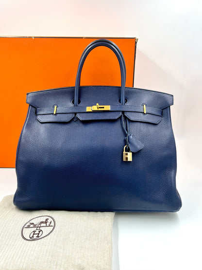 HERMÈS Birkin 40 Togo dunkelblau GHW