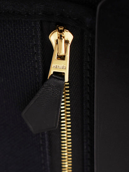 HERMÈS Herbag 31 Zip schwarz GHW mit goldfarbenem Reißverschlussdetail