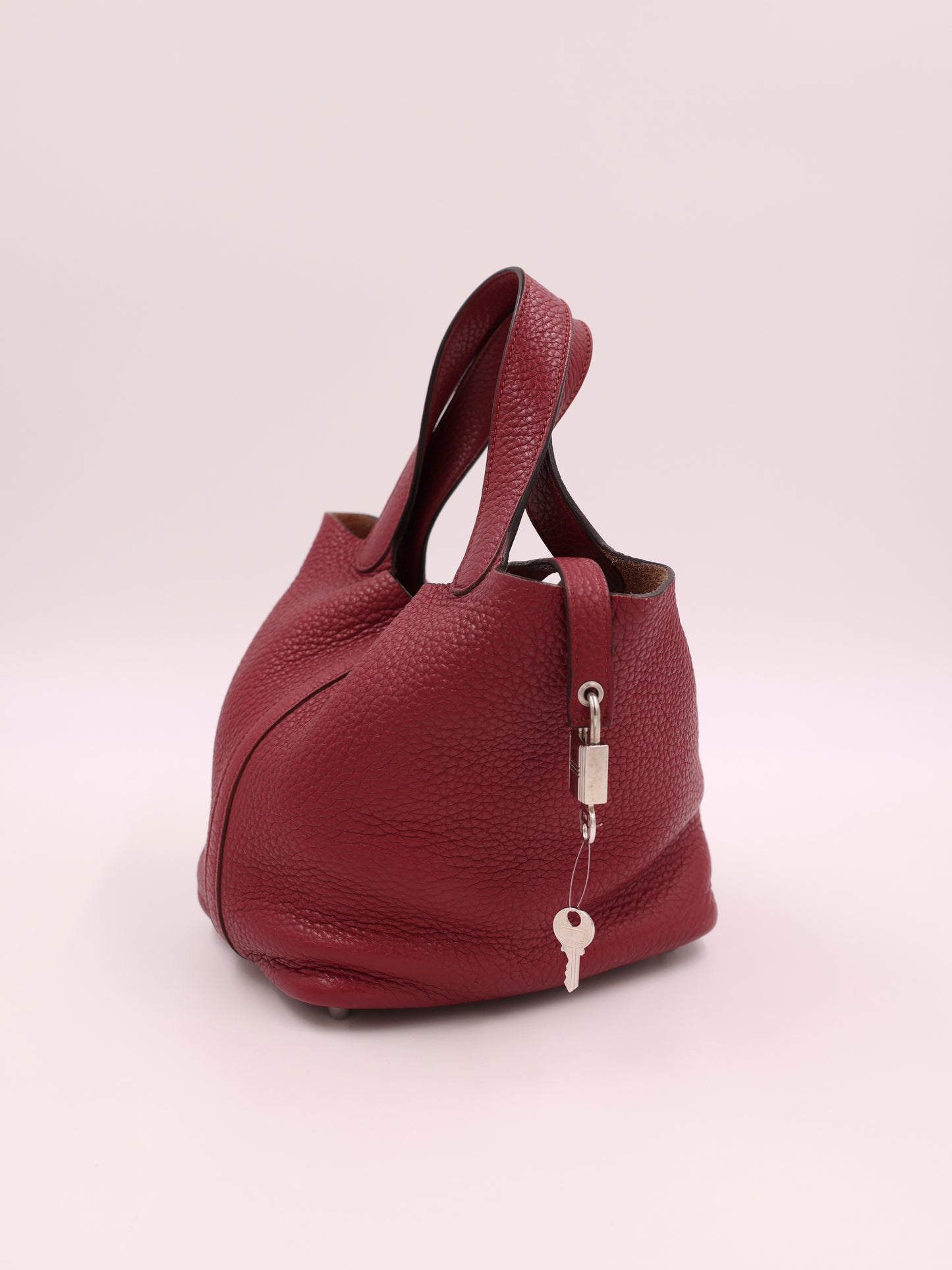 HERMÈS Picotin 18 Lock Clemence Dunklerot PHW