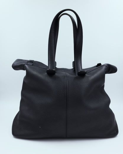 HERMÈS Thar GM Clemence schwarz, schwarze Designerhandtasche aus Leder