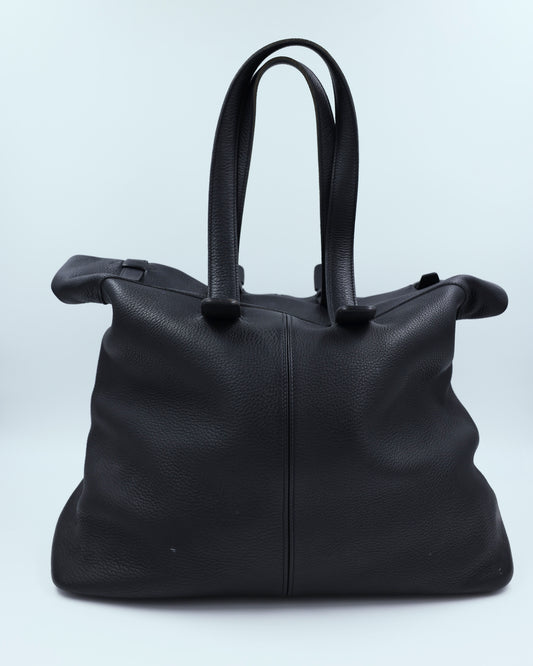 HERMÈS Thar GM Clemence schwarz, schwarze Designerhandtasche aus Leder