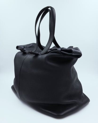 HERMÈS Thar GM Clemence schwarz schwarze Designerhandtasche mit zwei Henkeln