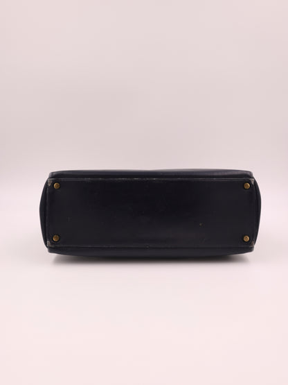 HERMÈS Vintage Kelly 35 navy GHW