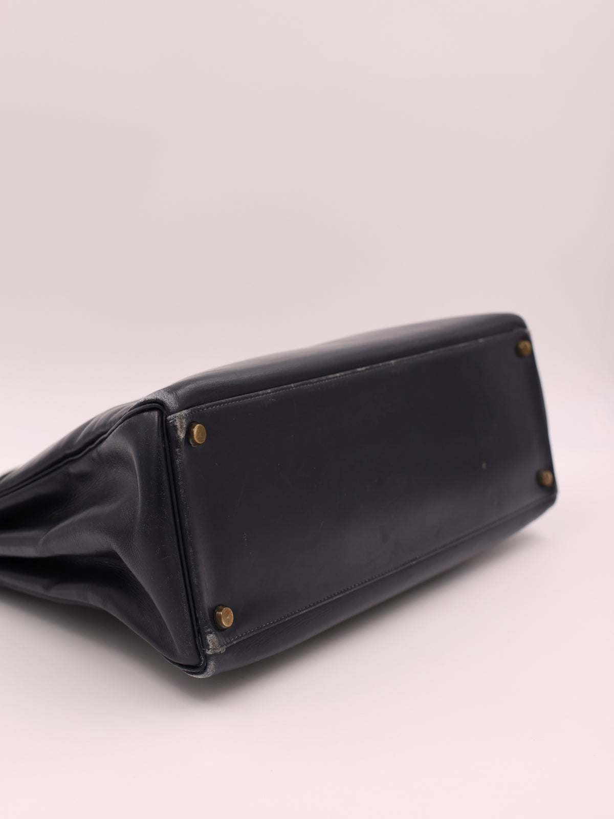HERMÈS Vintage Kelly 35 navy GHW