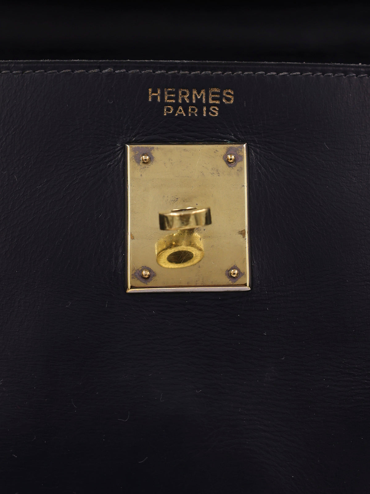 HERMÈS Vintage Kelly 35 navy GHW