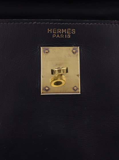 HERMÈS Vintage Kelly 35 navy GHW
