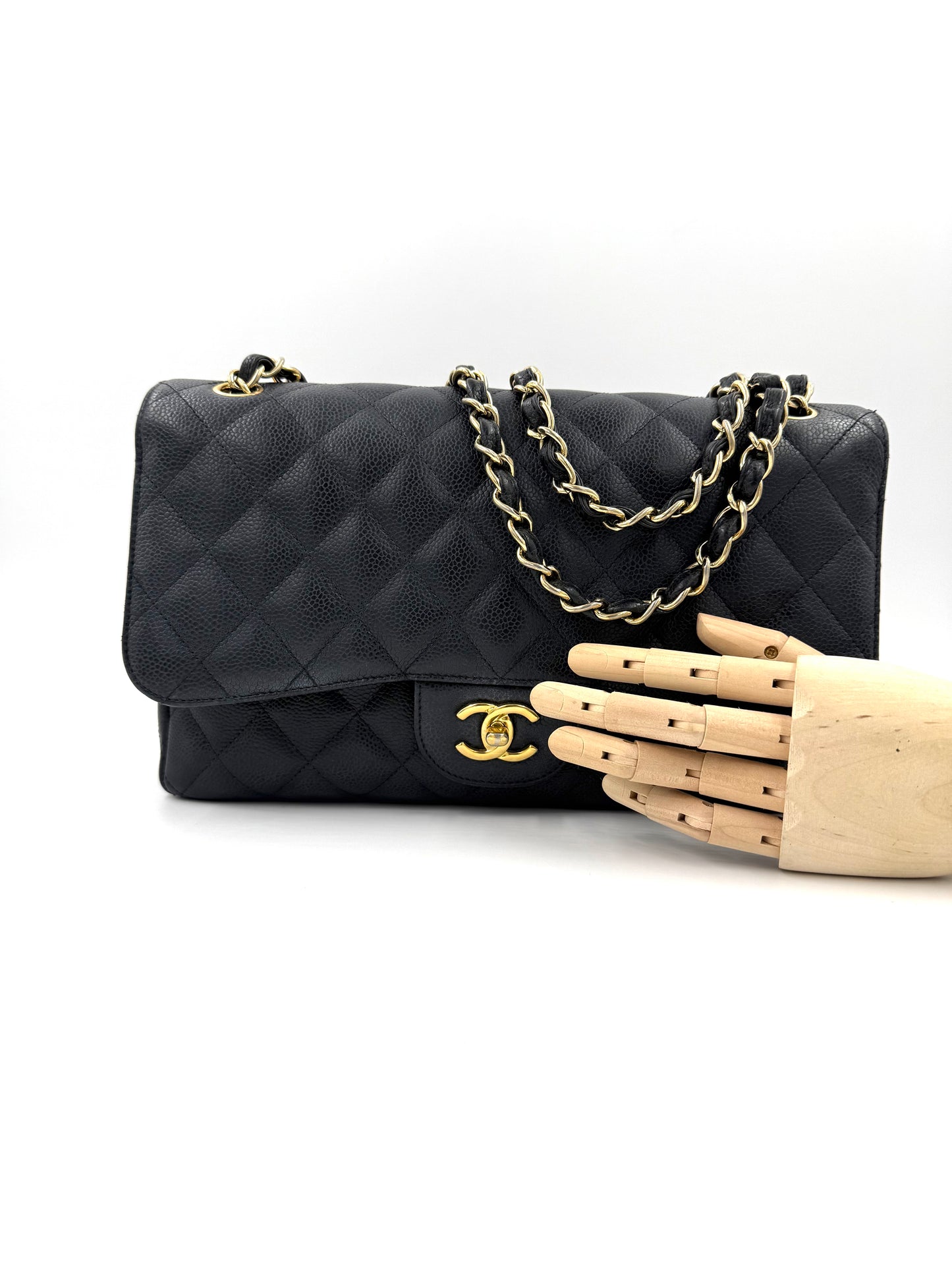 CHANEL Timeless Double Flap Jumbo Caviar schwarz GHW