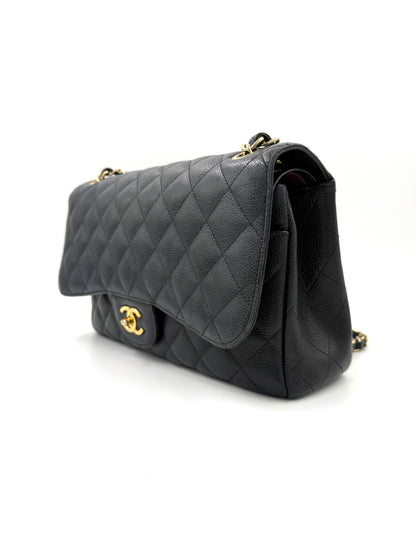 CHANEL Timeless Double Flap Jumbo Caviar schwarz GHW