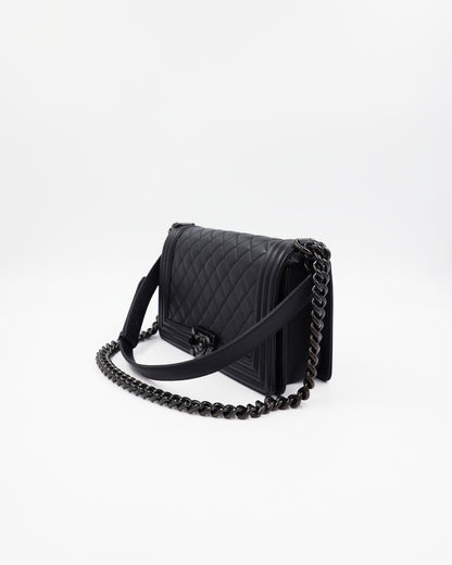 CHANEL Boy Medium Schwarz So Black