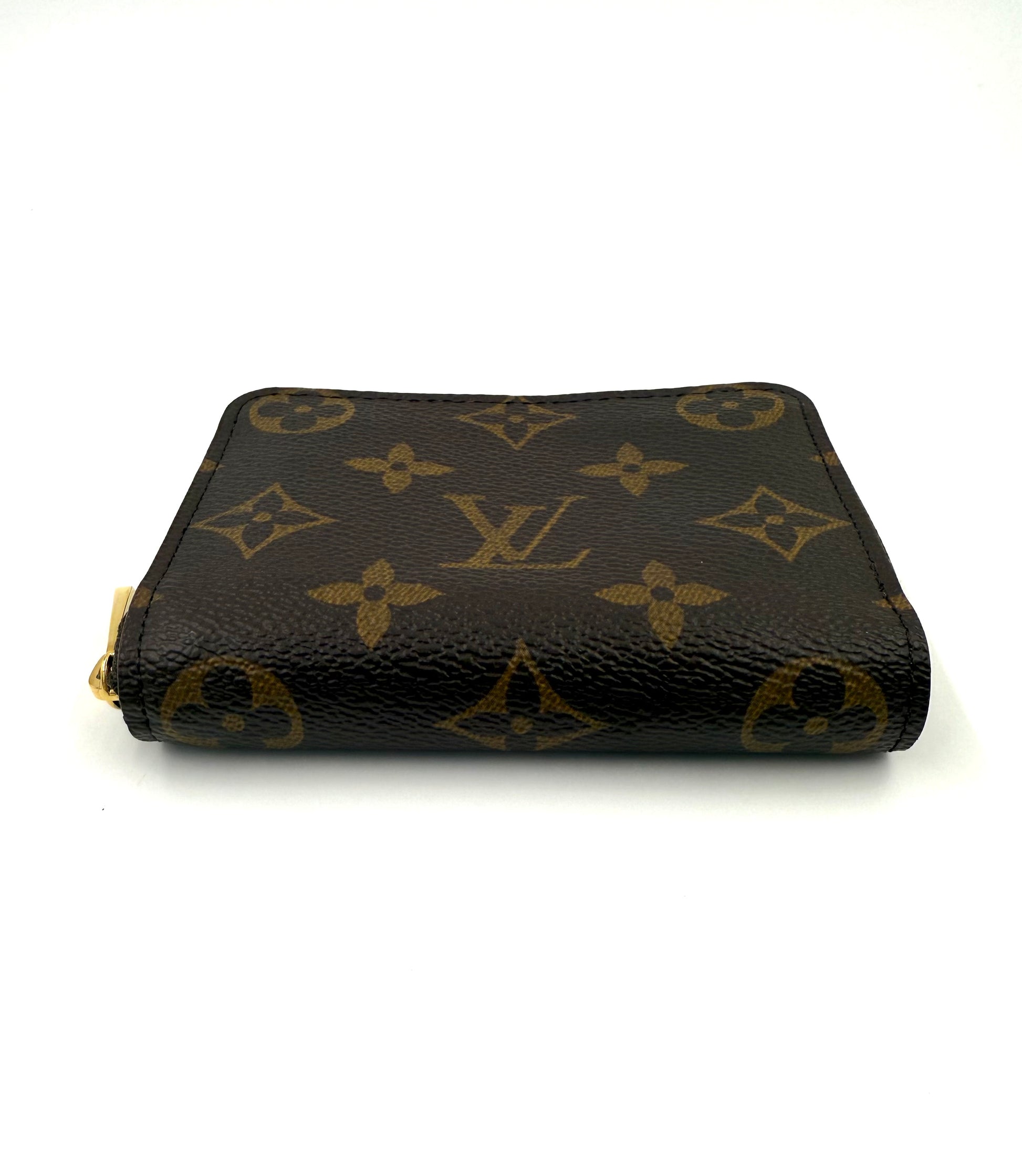 LOUIS VUITTON Zippy Coin Monogram Canvas kleine Münzgeldbörse aus braunem Monogram Canvas mit Reißverschluss