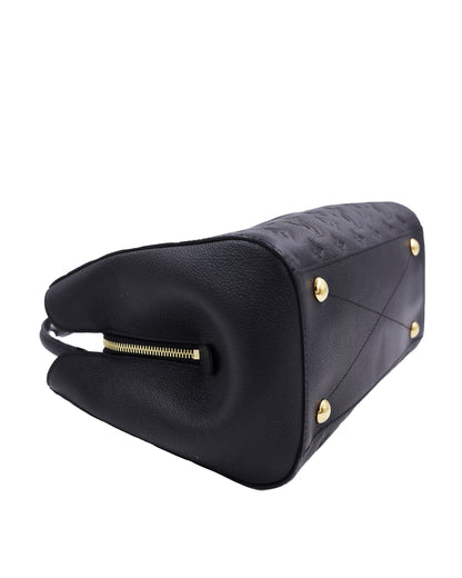 LOUIS VUITTON Montaigne MM Monogram Empreinte schwarz schwarze Designerhandtasche mit goldfarbenen Details
