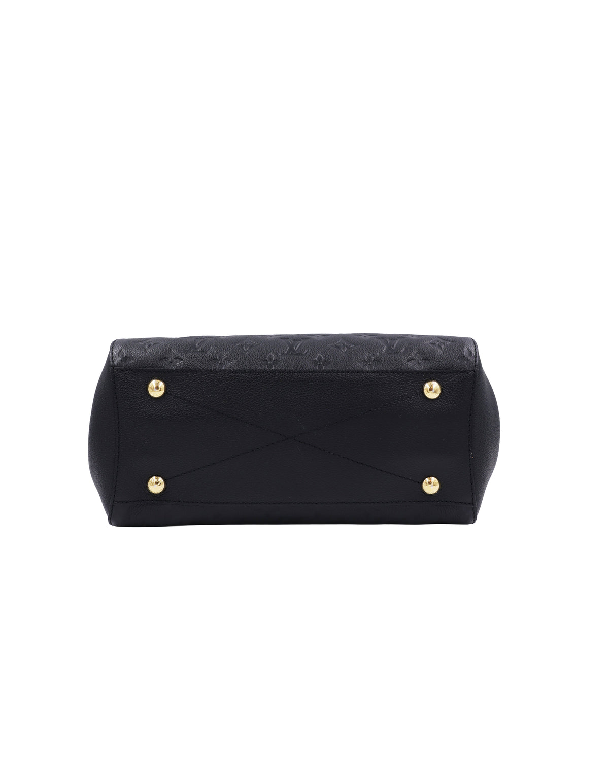 LOUIS VUITTON Montaigne MM Monogram Empreinte schwarz Unterseite mit goldfarbenen Standfüßen