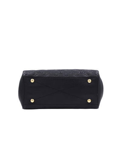 LOUIS VUITTON Montaigne MM Monogram Empreinte schwarz Unterseite mit goldfarbenen Standfüßen