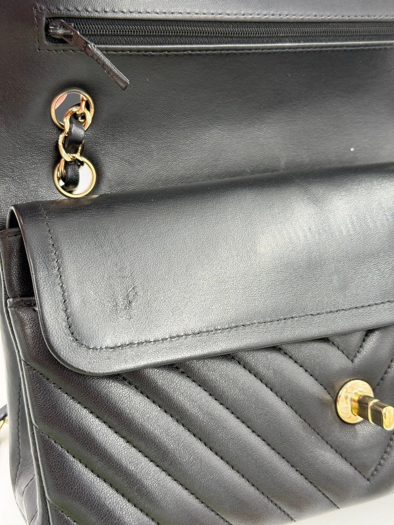 CHANEL Timeless Double Flap medium Chevron schwarz - Clutch & Macarons - 24558294 - Clutch & Macarons - 