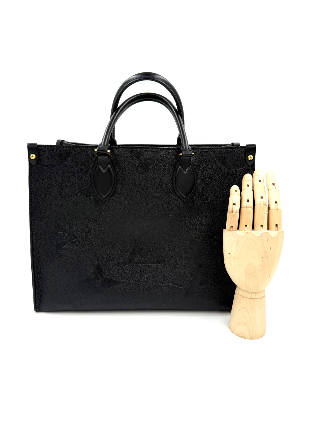 LOUIS VUITTON Onthego MM Monogram Empreinte schwarz