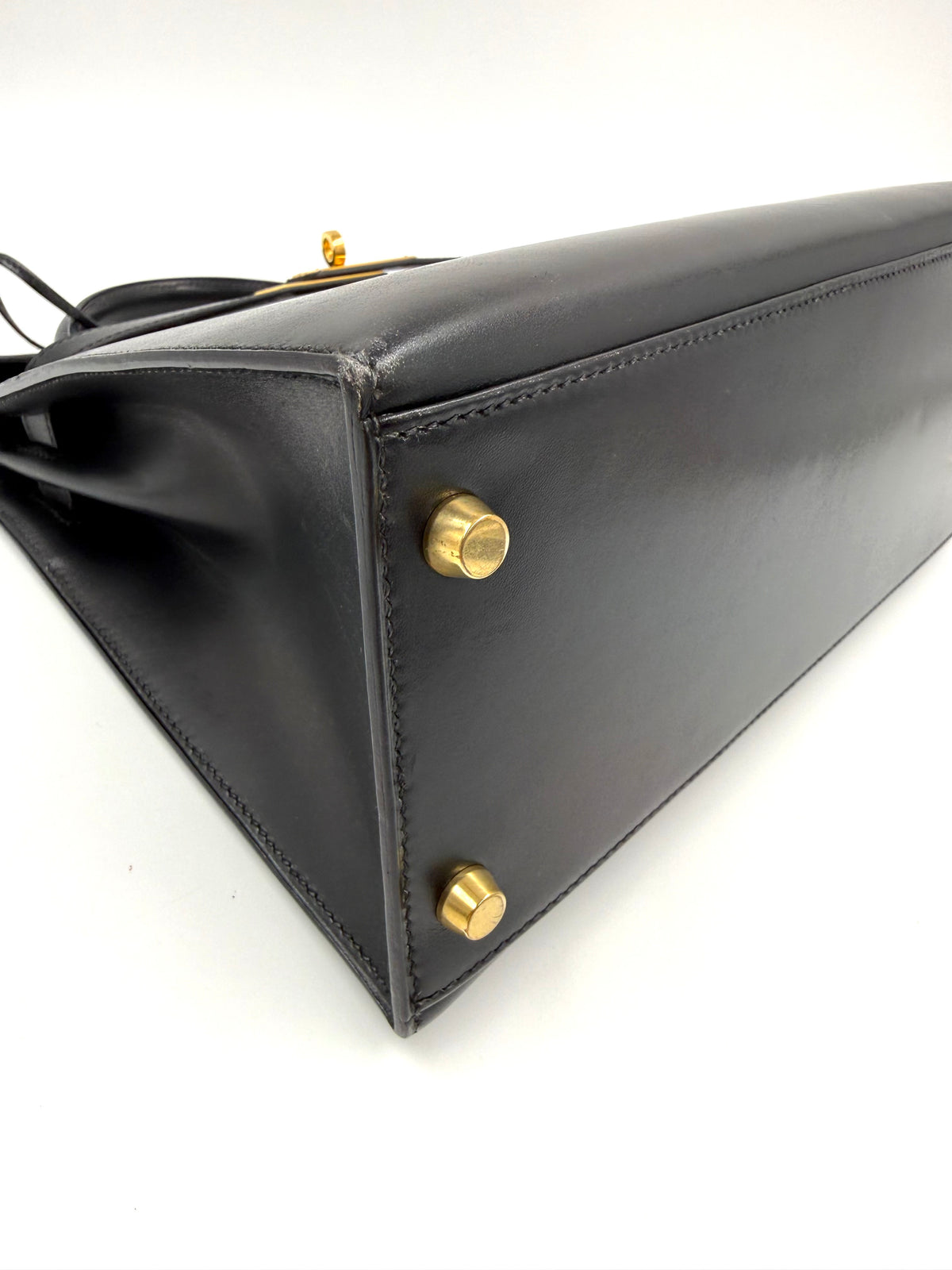 HERMÈS Kelly 28 Boxleder schwarz GHW