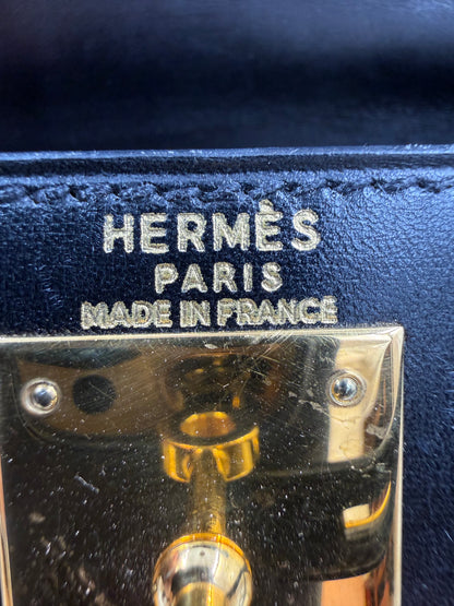 HERMÈS Kelly 28 Boxleder schwarz GHW