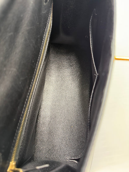 HERMÈS Kelly 28 Boxleder schwarz GHW