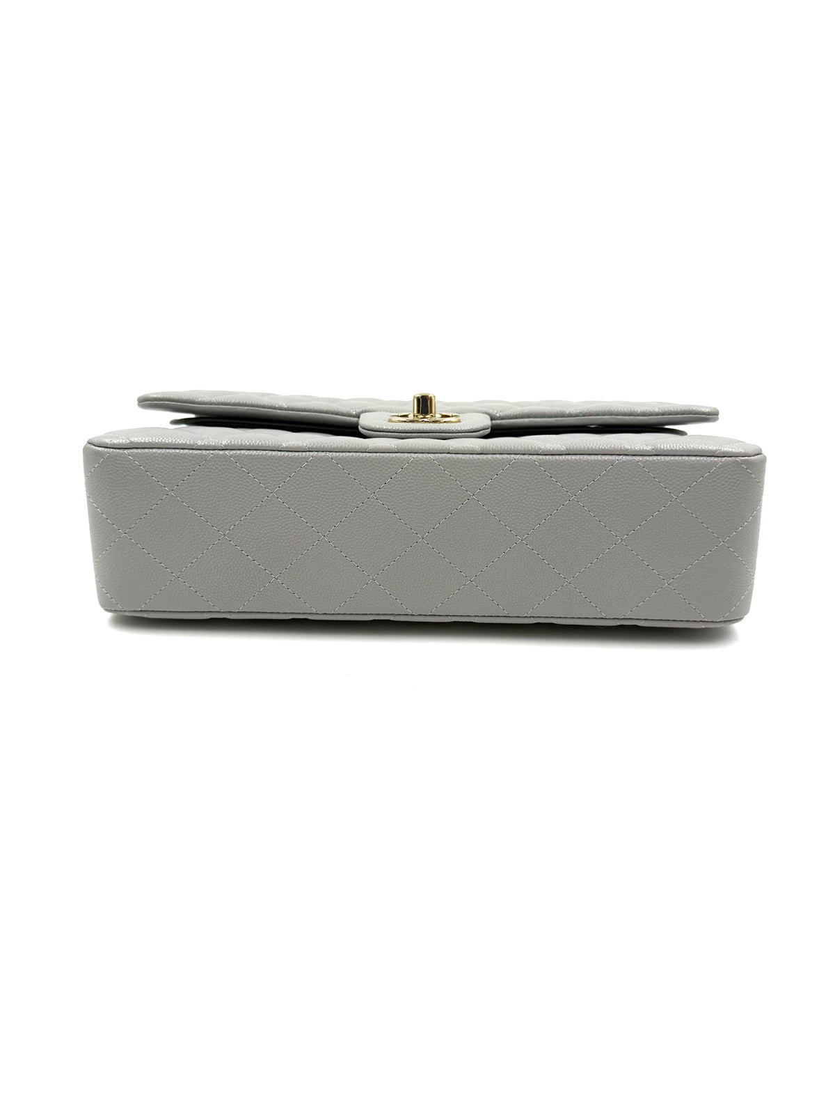 CHANEL Timeless Double Flap medium grau GHW