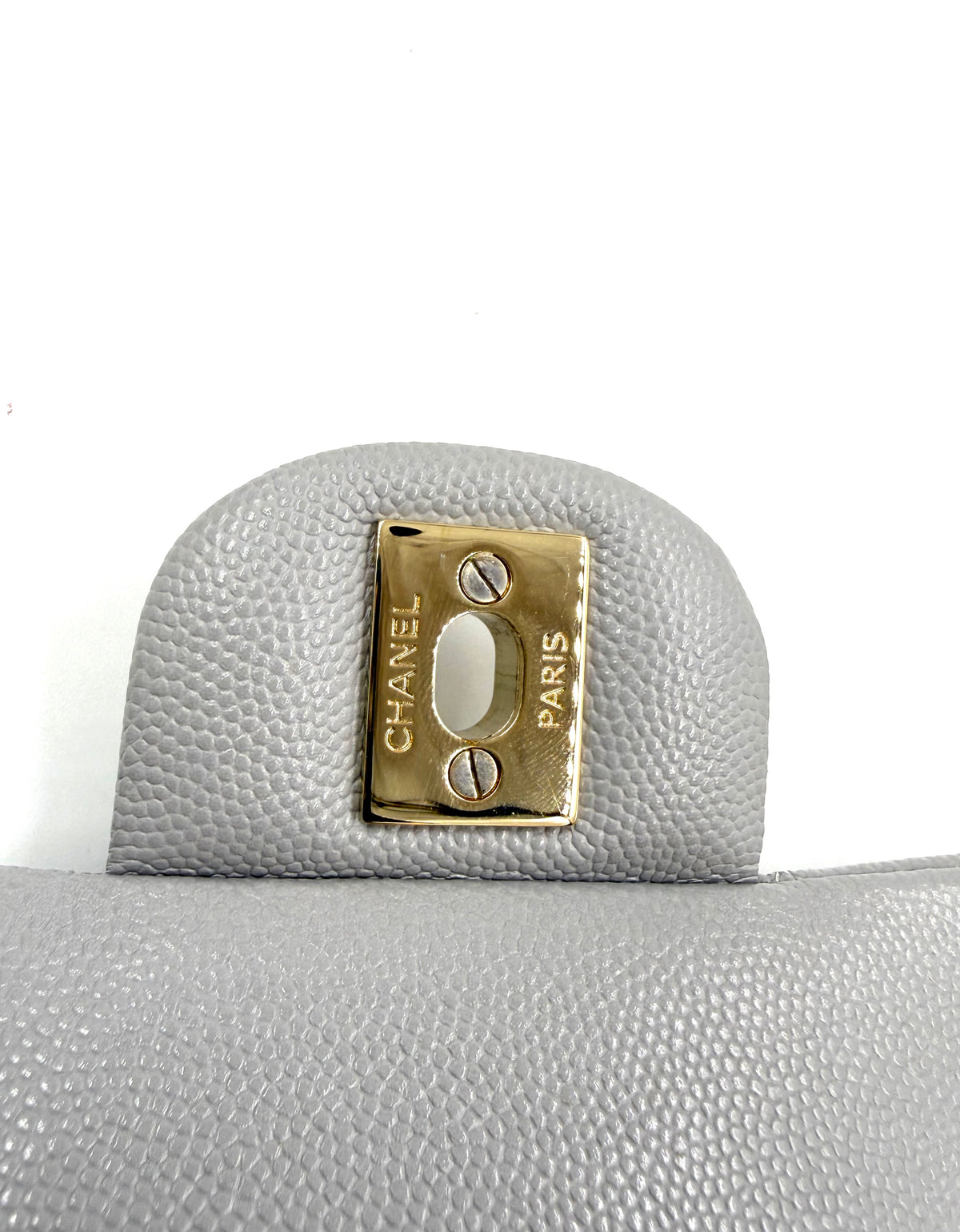CHANEL Timeless Double Flap medium grau GHW