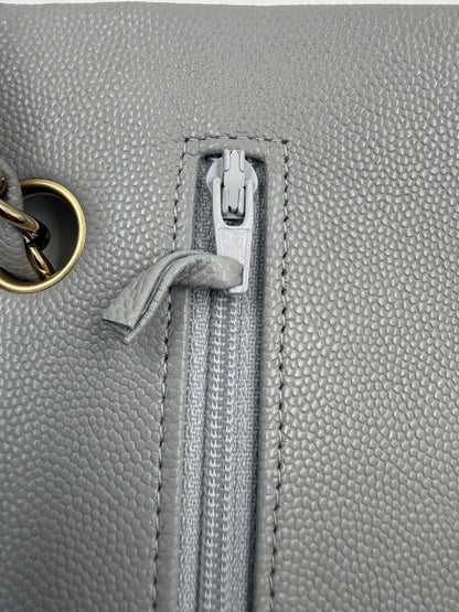 CHANEL Timeless Double Flap medium grau GHW