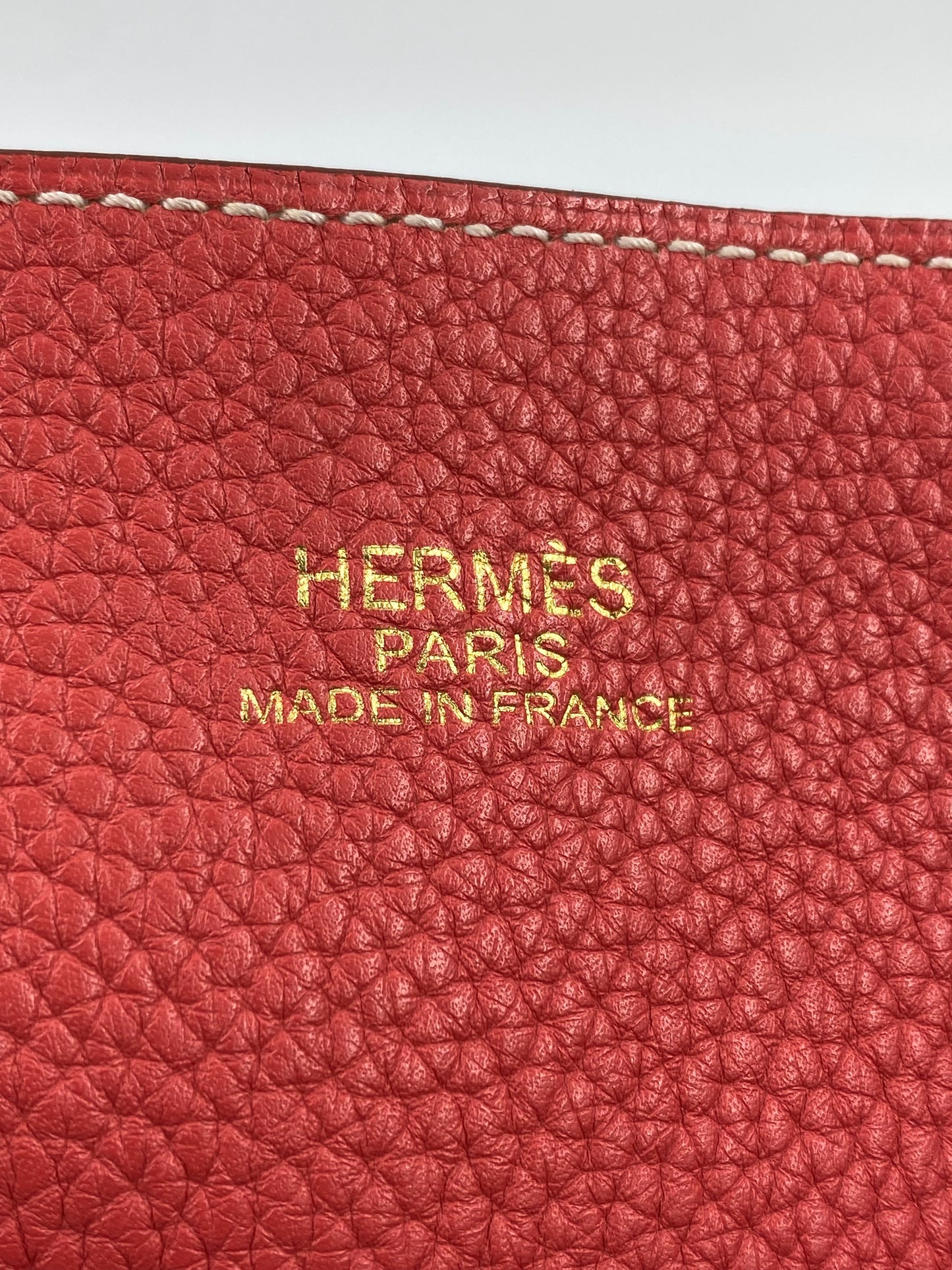 HERMÈS Shopper Double Sens 45 Sikkim Rose Sakura Clemence Rouge Pivoine