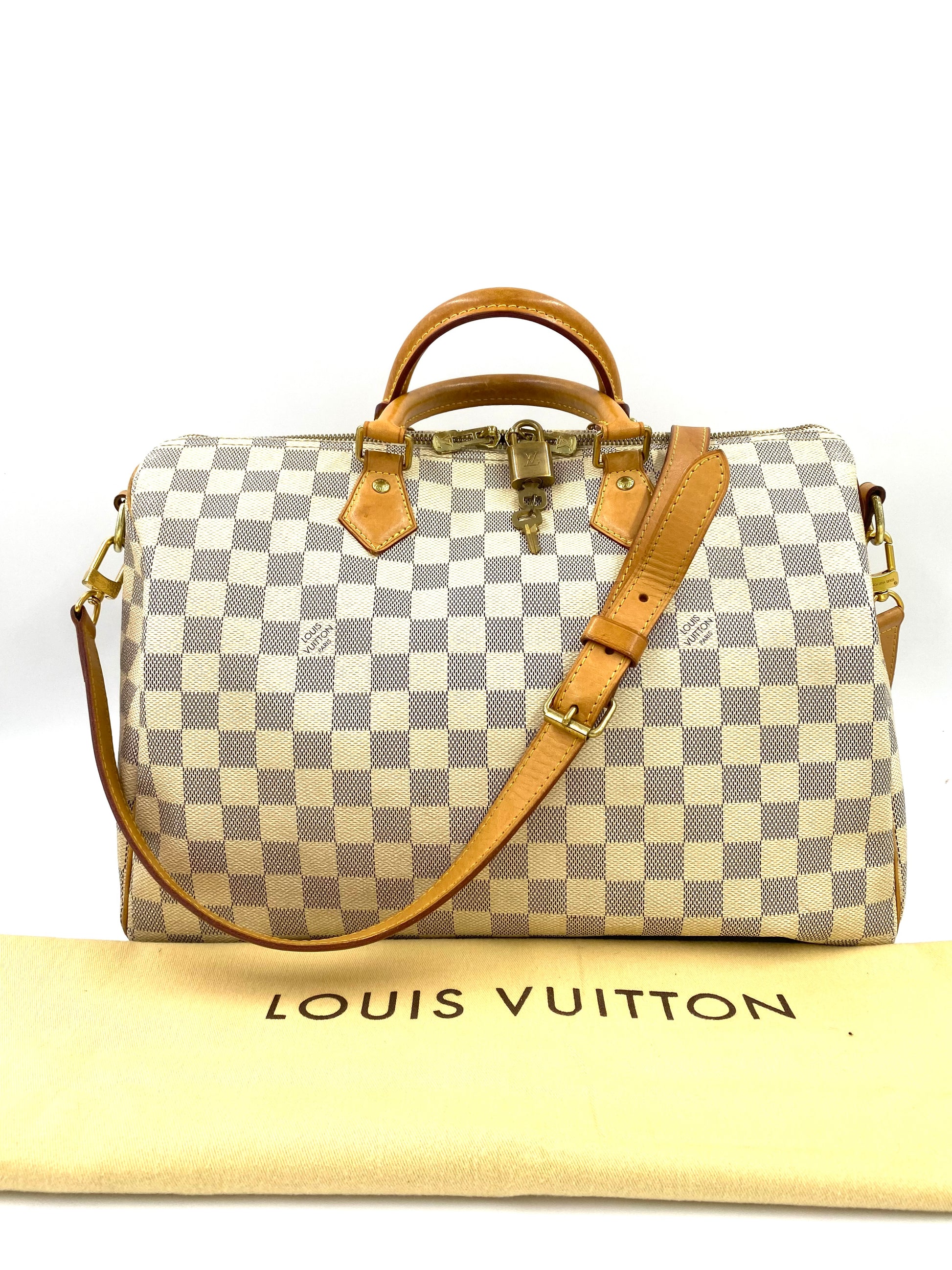 LOUIS VUITTON Speedy 35 Bandouliere Damier azur