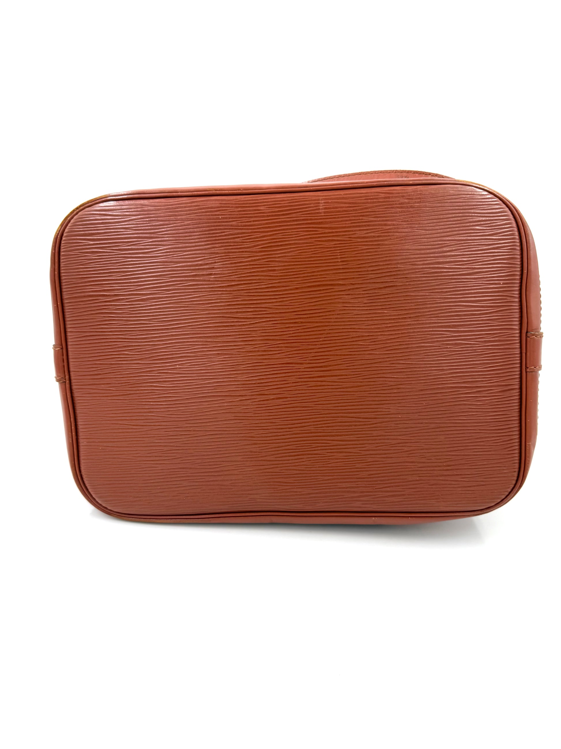 LOUIS VUITTON Noe grande Epi kenian Designerhandtasche aus braunem genarbtem Leder, große Secondhand Tasche