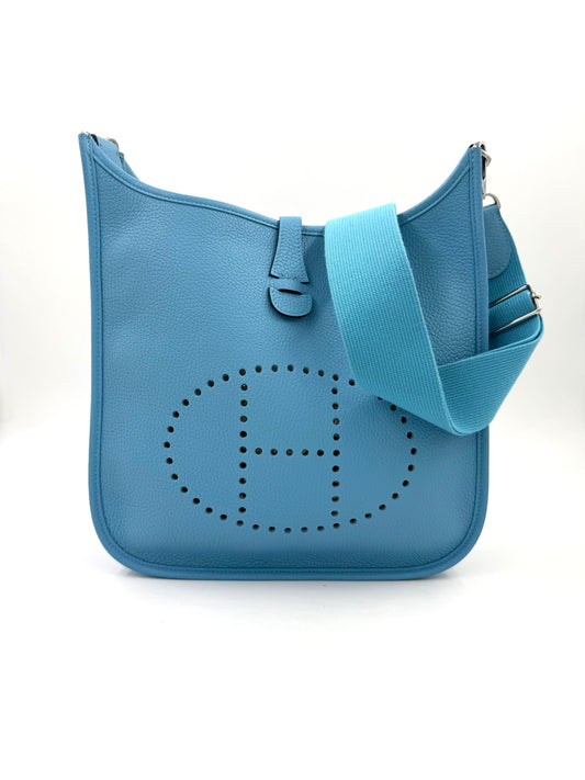 HERMÈS Evelyne 29 Bleu du Nord Clemenceleder