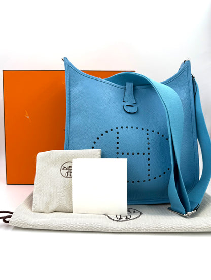 HERMÈS Evelyne 29 Bleu du Nord Clemenceleder
