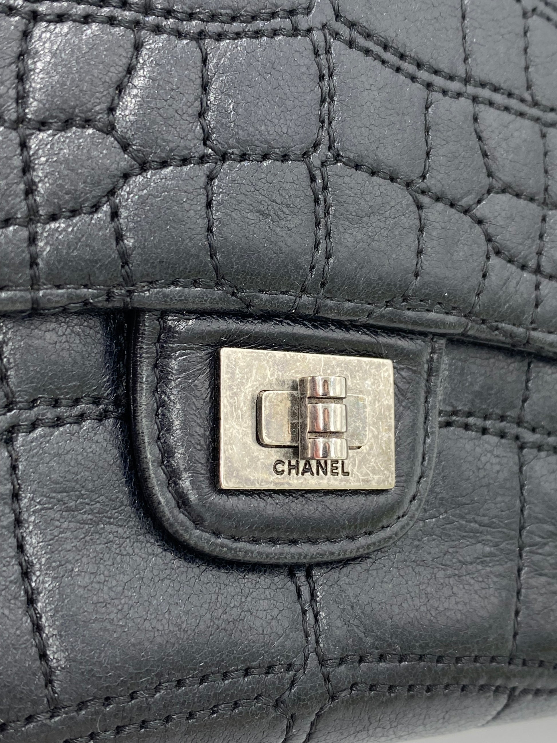 CHANEL Portemonnaie 2.55 Reissue schwarz Lammleder