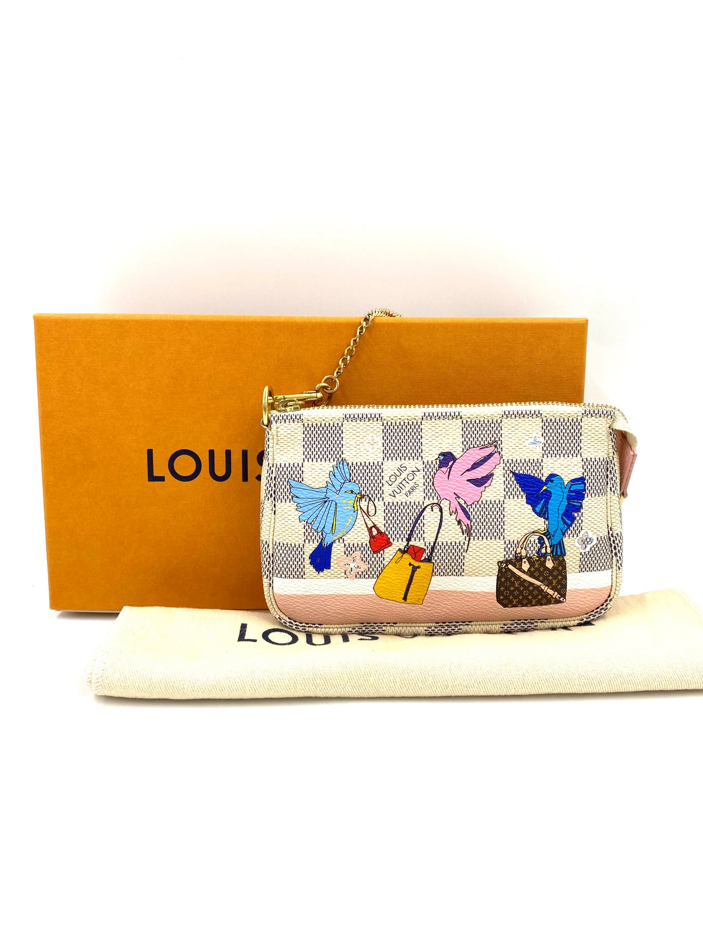 LOUIS VUITTON Mini Pochette X-Mas Damier Azur