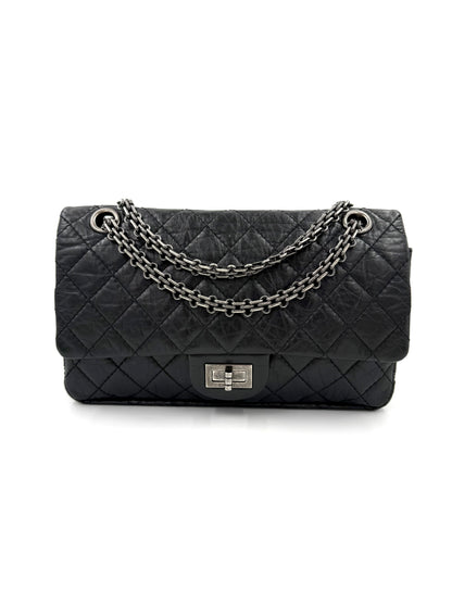 CHANEL 2.55 Double Flap small Kalbsleder schwarz SHW