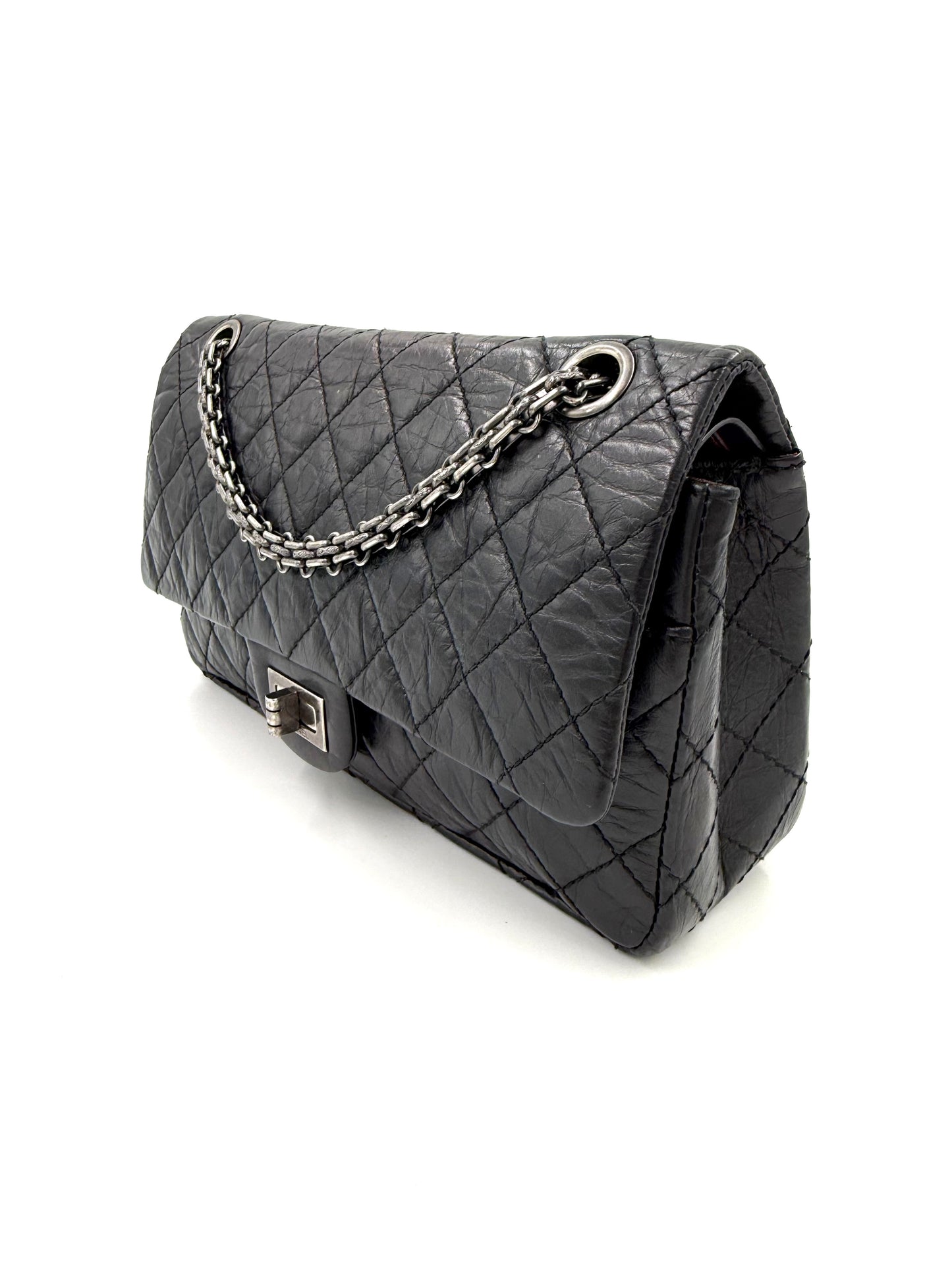 CHANEL 2.55 Double Flap small Kalbsleder schwarz SHW