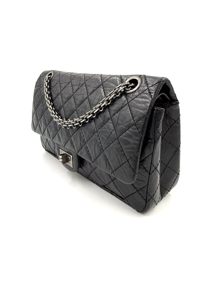 CHANEL 2.55 Double Flap small Kalbsleder schwarz SHW